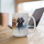 Aquarell Hundetasse – Künstlerische Kaffeetasse für Hundefreunde und Geschenkideen