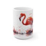 Flamingo Aquarell Tasse - Eleganter Becher für Vogelliebhaber und Kunstfans