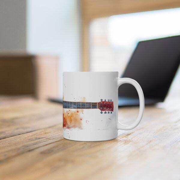 Rote Akustik Gitarre Keramik Kaffeetasse - Geschenk für Musiker und Musikliebhaber