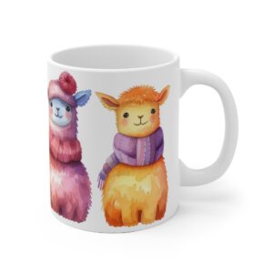 Niedliche Lama/Alpaka Aquarell Tasse - Kinderfreundlicher Becher für Tierliebhaber