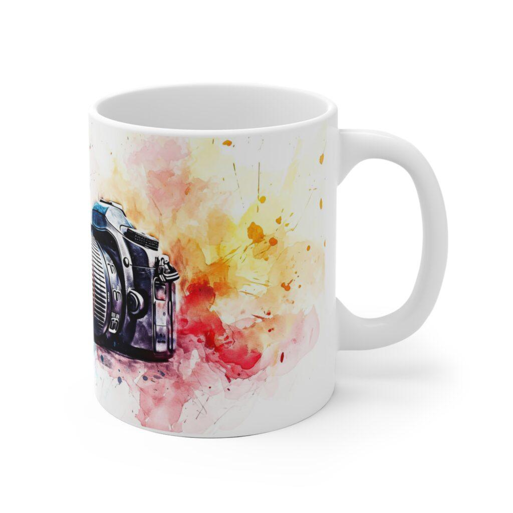 DSLR Kamera Aquarell Tasse - Becher f&uuml;r Fotografen & Kunstliebhaber