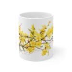 Weiße Keramik Tasse im Aquarell-Design - Ideales Geschenk für Blumenliebhaber