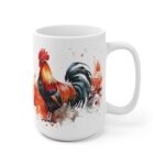 Aquarell Hahn Tasse aus Keramik - Stylisches Design für jeden Anlass