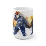 Gorilla Keramik Aquarell Becher – Ideal für Kaffee und Tee