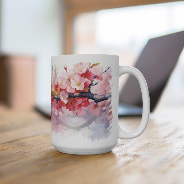 Kirschblüten Aquarell Tasse - Floraler Becher für Frühling und Naturfreunde