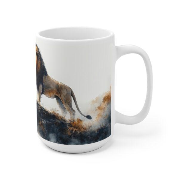 Aquarell Tasse mit Löwen-Motiv - Kaffeetasse für Tierliebhaber im Wildtier-Design