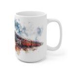 Dampflok Aquarell Tasse – Klassischer Eisenbahn Becher für Zugliebhaber und Historiker