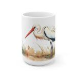 Storch Aquarell Tasse - Eleganter Becher für Natur- und Vogelliebhaber