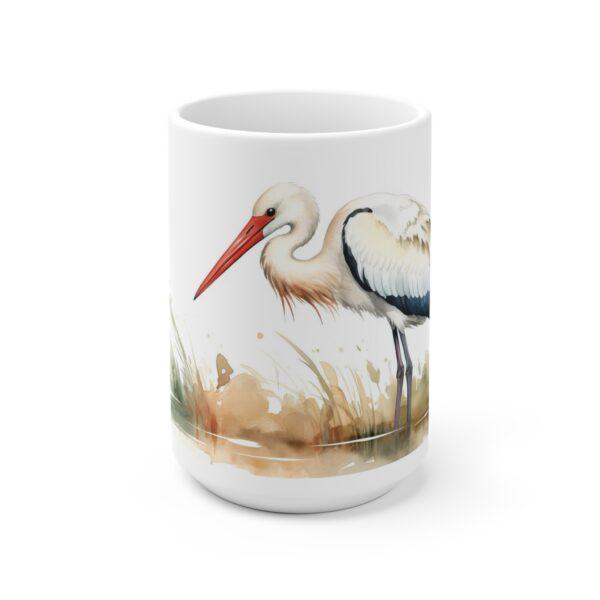 Storch Aquarell Tasse - Eleganter Becher für Natur- und Vogelliebhaber