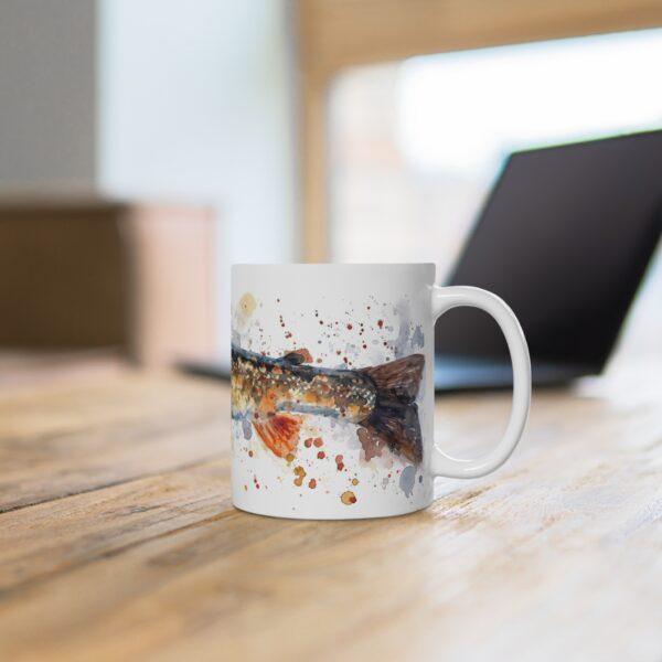 Hecht Aquarell Tasse – Angler Becher mit Fischmotiv für Naturfreunde