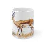 Aquarell Antilope Keramik Becher – Stilvoller Kaffeebecher für Tierliebhaber