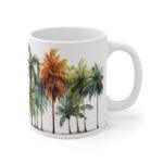 Aquarell Tasse mit Palmenmotiv – Ideal für Kaffeeliebhaber und Urlauber!