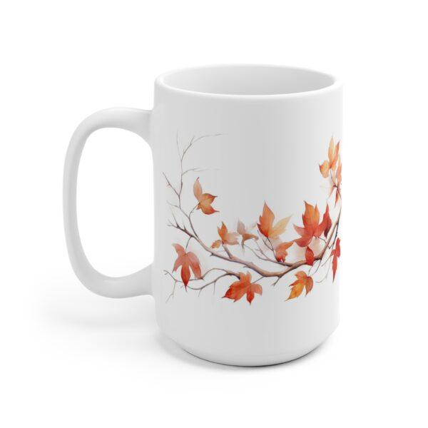 Herbstliche Ahornzweig Tasse – Aquarell Keramikbecher für Kaffee und Tee – Ideal für Herbstliebhaber