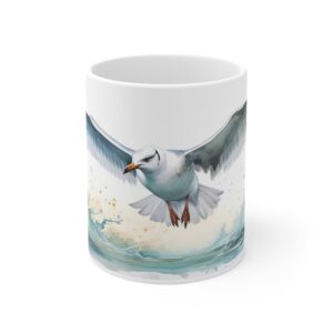 Fliegende Möwe Aquarell Tasse - Becher für Meer- und Vogelliebhaber