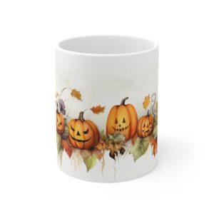 Halloween-Keramiktasse mit Herbst-Aquarellmotiv - Perfekte Geschenkidee zur Saison