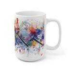 "Personalisierte Kaffeetasse mit Aquarell Musiknoten – Ideales Geschenk für Musikliebhaber"