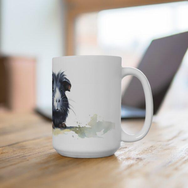 Schwarzes Meerschweinchen Aquarell Tasse – Süßer Becher für Tierliebhaber und Haustierfreunde