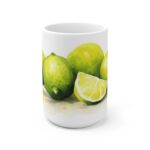 Erfrischende Limetten Aquarell Tasse - Zitrus Design für Vitalität und Genuss