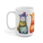 Niedliche Lama/Alpaka Aquarell Tasse - Kinderfreundlicher Becher für Tierliebhaber