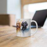 Aquarell Hundetasse – Künstlerische Kaffeetasse für Hundefreunde und Geschenkideen