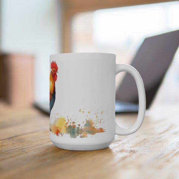 Aquarell Stolzer Hahn Tasse – Bunte Keramiktasse für jeden Anlass