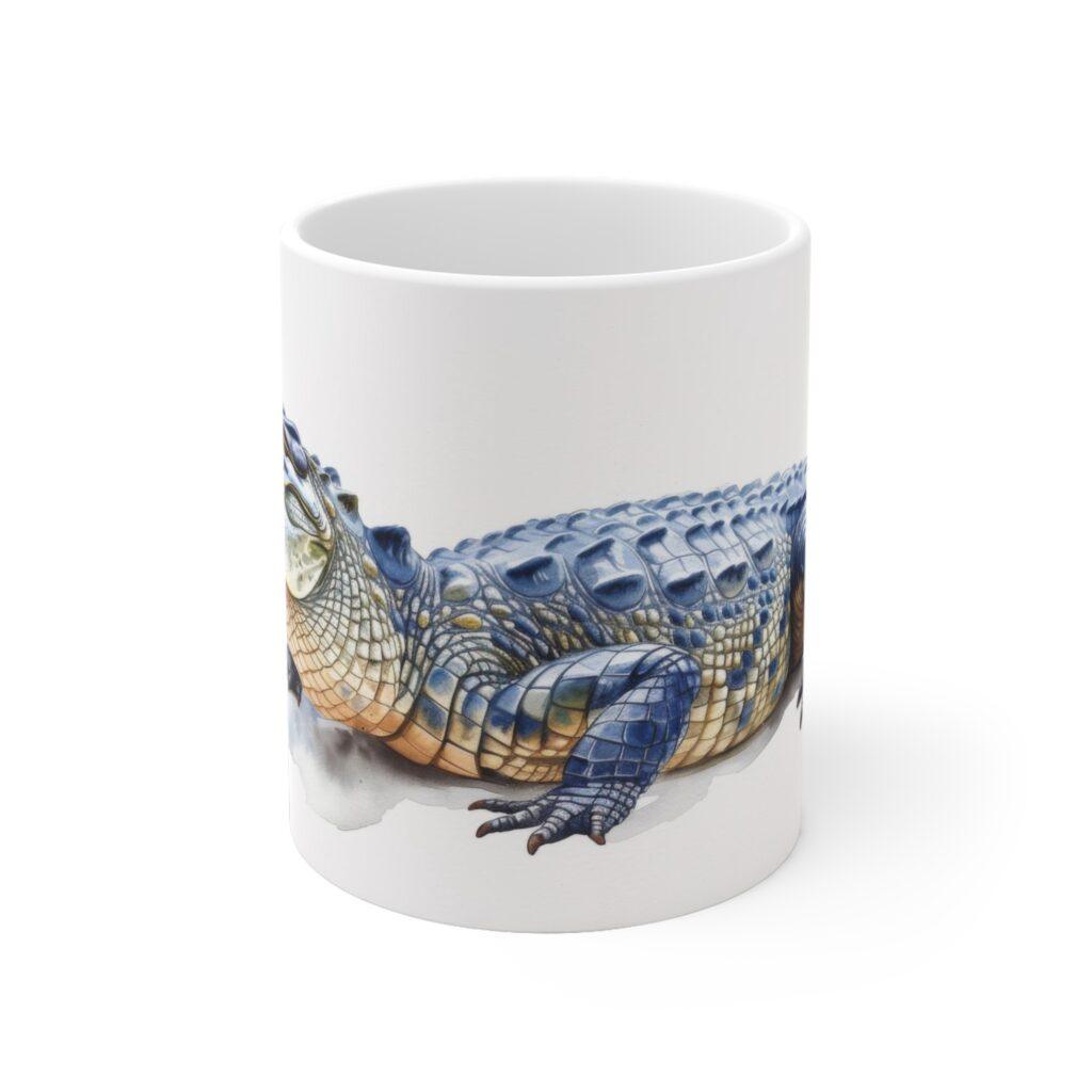 Krokodil Aquarell Tasse - Wildtier Design Becher f&uuml;r Tierliebhaber und Abenteurer