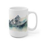 Bedruckte Geschenktasse mit Aquarell Landschaft - Alpen Berge Kaffeetasse für Natur-Liebhaber