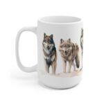 Wolfsrudel Aquarell Tasse - Wildtier Design Becher für Natur- und Wolfsliebhaber