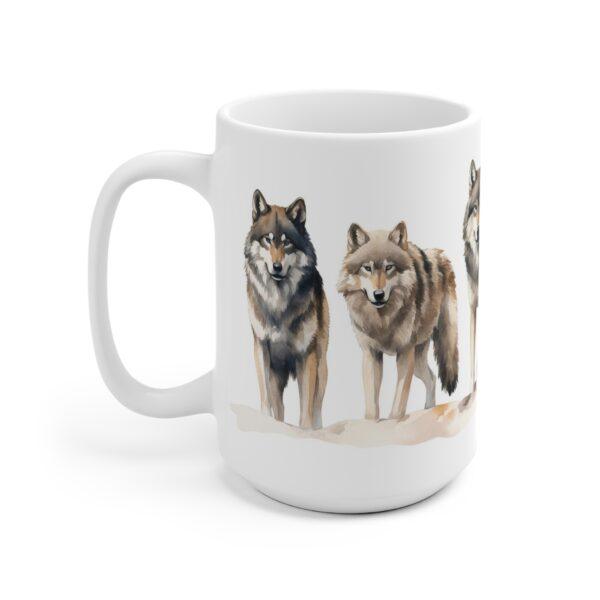 Wolfsrudel Aquarell Tasse - Wildtier Design Becher für Natur- und Wolfsliebhaber