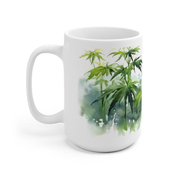 Aquarell Hanfblatt Tasse – Entspannendes Design für Natur- und Pflanzenliebhaber