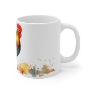 Aquarell Stolzer Hahn Tasse – Bunte Keramiktasse für jeden Anlass