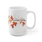 Herbstliche Ahornzweig Tasse – Aquarell Keramikbecher für Kaffee und Tee – Ideal für Herbstliebhaber