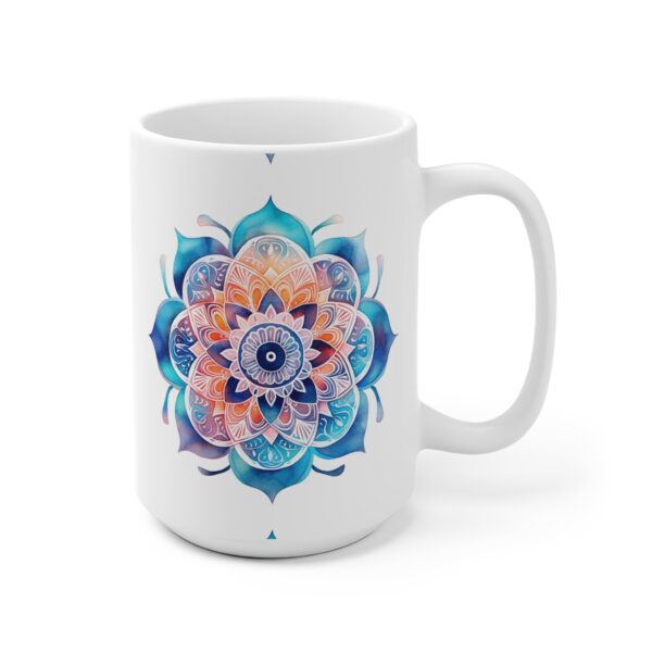 Lebensblume Mandala Tasse - Spirituelles Aquarell Design für Meditation und Entspannung