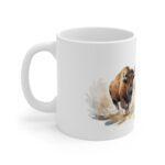 Bison Aquarell Tasse - Wildtier Becher für Natur- und Tierliebhaber