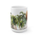 Aquarell Tasse mit Palmenmotiv – Ideal für Kaffeeliebhaber und Urlauber!