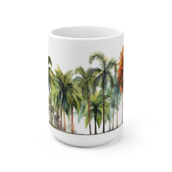 Aquarell Tasse mit Palmenmotiv – Ideal für Kaffeeliebhaber und Urlauber!