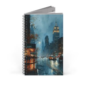 Aquarell Notizbuch New York Stadtszene – Ringbindung, Varianten: Blanko, Liniert, Punktraster, Planer