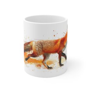 Aquarell Fuchs Tasse - Keramiktasse mit lebendigem Motiv, Mikrowellengeeignet