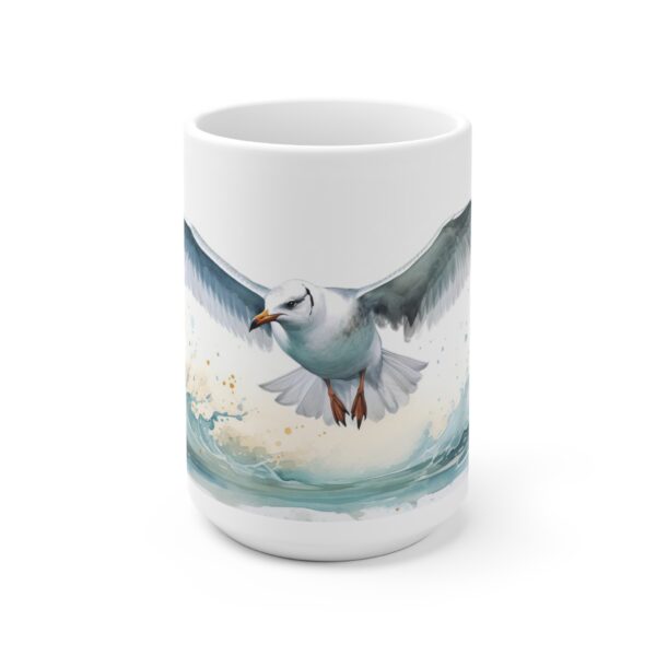 Fliegende Möwe Aquarell Tasse - Becher für Meer- und Vogelliebhaber