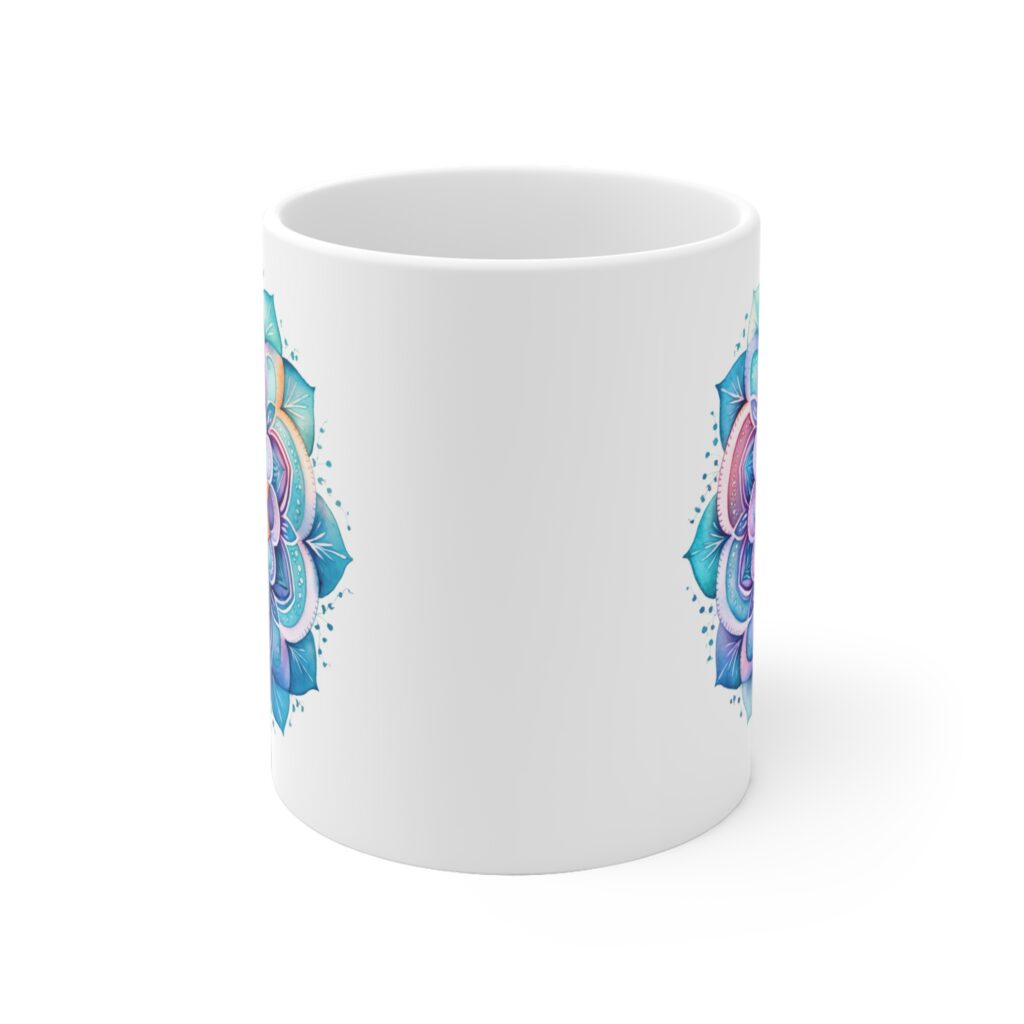 "Bedruckte Geschenk Tasse mit Aquarell Mandala Ornament - Kaffeetasse für jeden Anlass"