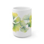 Ginkoblätter Aquarell Tasse - Stilvoller Becher mit botanischem Design für Natur- und Kunstliebhaber