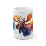 Aquarell Elch Tasse - Keramiktasse mit majestätischem Elchmotiv