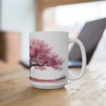 Japanischer Kirschbaum Aquarell Becher aus Keramik – Handgefertigte Designs für Teeliebhaber