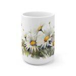 Gänseblümchen Aquarell Tasse - Blumiger Kaffeebecher für Naturfreunde und Blumenliebhaber