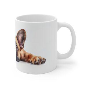 Keramiktasse mit Bulldogge im Aquarell-Design – Hochwertiger Druck und langlebige Qualität