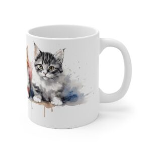 Niedliche Kätzchen Tasse - Aquarell Becher für Katzenliebhaber