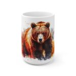 Bunte Aquarell Grizzly Bär Tasse aus Keramik – Perfekte Geschenkidee für Kaffee- und Teeliebhaber