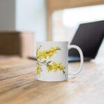 Weiße Keramik Tasse im Aquarell-Design - Ideales Geschenk für Blumenliebhaber