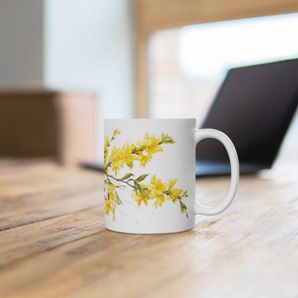 Weiße Keramik Tasse im Aquarell-Design - Ideales Geschenk für Blumenliebhaber