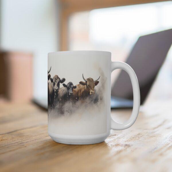 Weiße Keramiktasse mit Rinder-Motiv im Aquarell-Stil - Perfektes Geschenk für Landwirte und Tierliebhaber